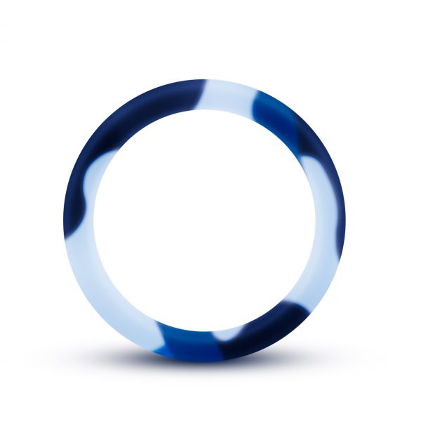 Performance Silicone Camo Cock Ring Blue Camoflauge - Image 2