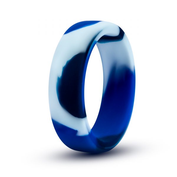 Performance Silicone Camo Cock Ring Blue Camoflauge - Image 3
