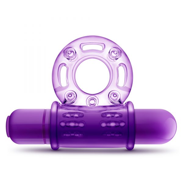 Play With Me Couples Play Vibrating Cock Ring Purple - Image 2