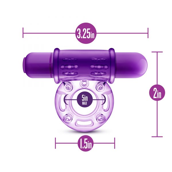Play With Me Couples Play Vibrating Cock Ring Purple - Image 6