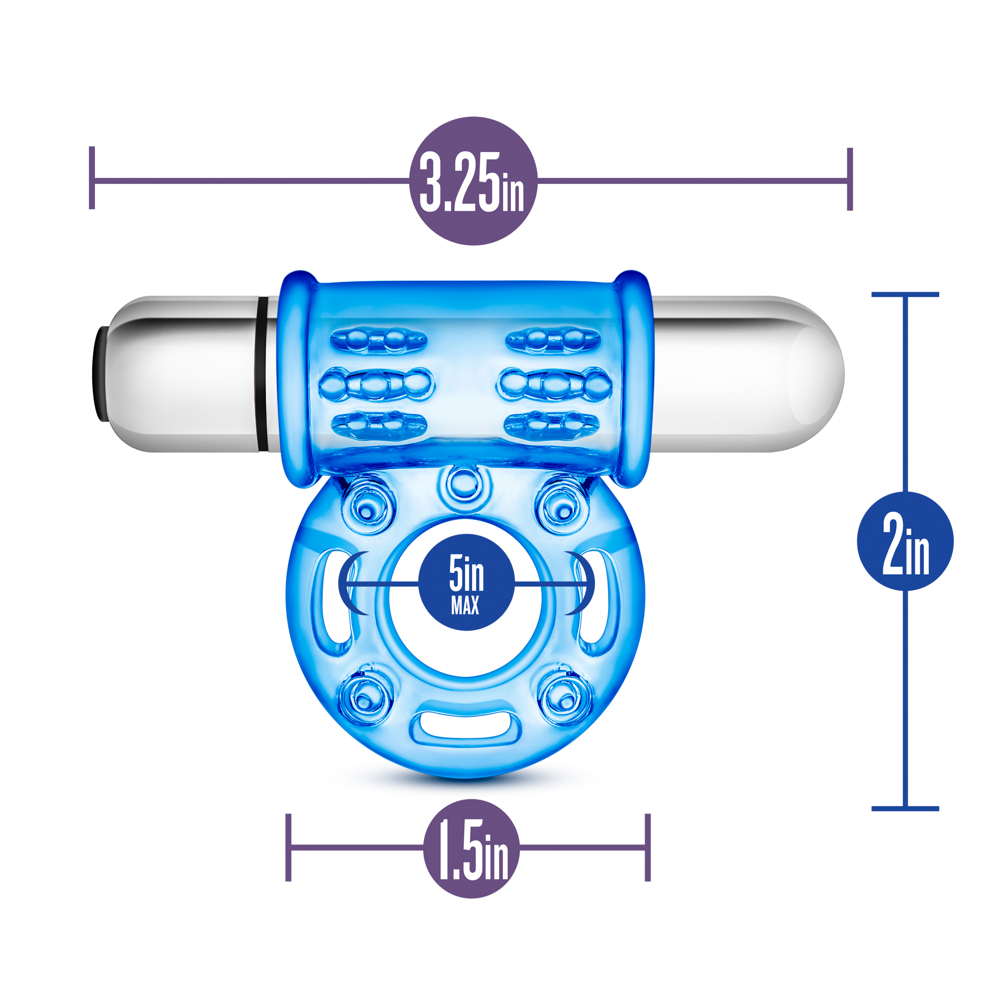 Stay Hard 10 Function Vibrating Bull Ring Blue - Image 6