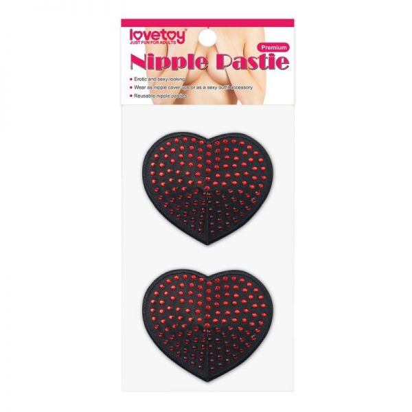 Reusable Red Diamond Heart Nipple Pasties - Image 2