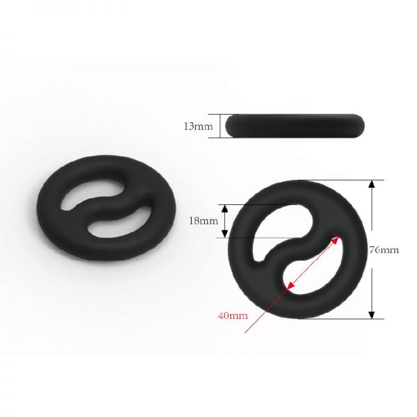 Brutus Yin Yang Silicone Cock and Ball Duo Ring - Image 2