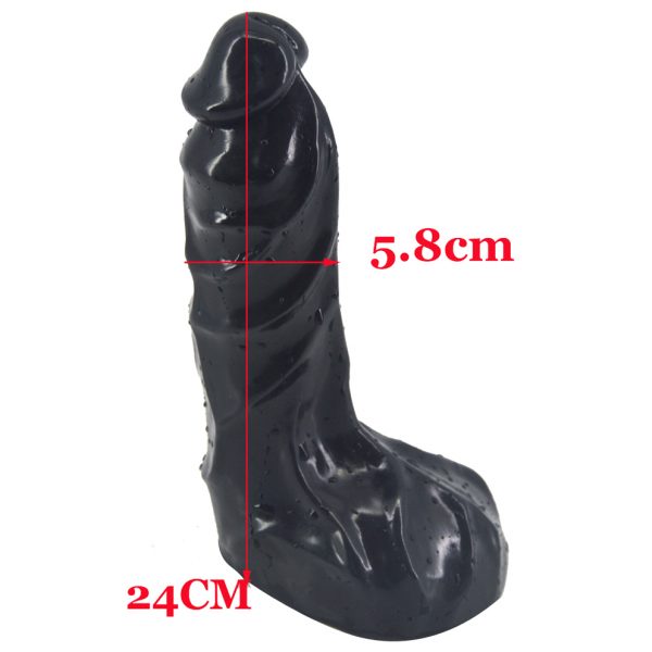 Thick Realistic Penis Dildo Black - Image 4