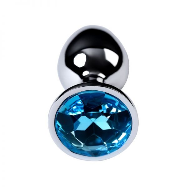 Silver Metal Anal Plug w Topaz Crystal Small - Image 3