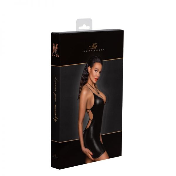 Power Wetlook Mini Dress w Lace Up Back - Image 6