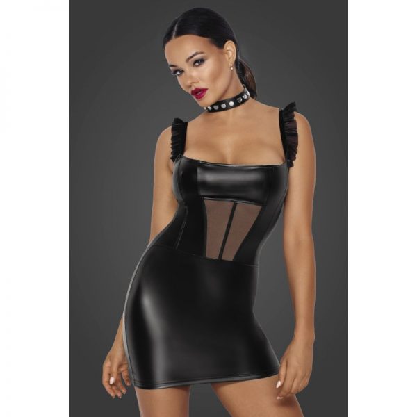 Power Wetlook Short Dress w Front Tulle Inserts - Image 2