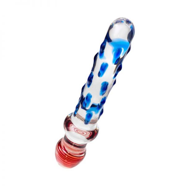 Sexus Glass Dildo Blue/Red 20 cm - Image 3