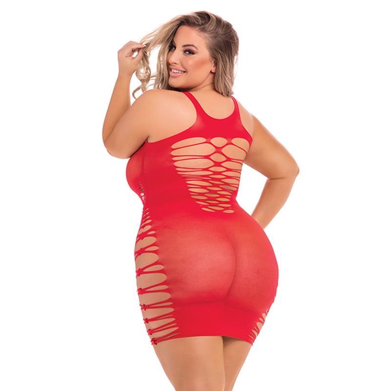 Back to Basixxx Hi Neck Dress Red - Image 2