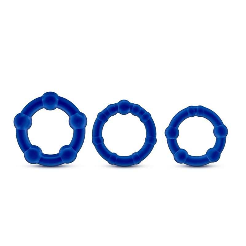 Stay Hard Beaded Cock Ring Blue - Image 2
