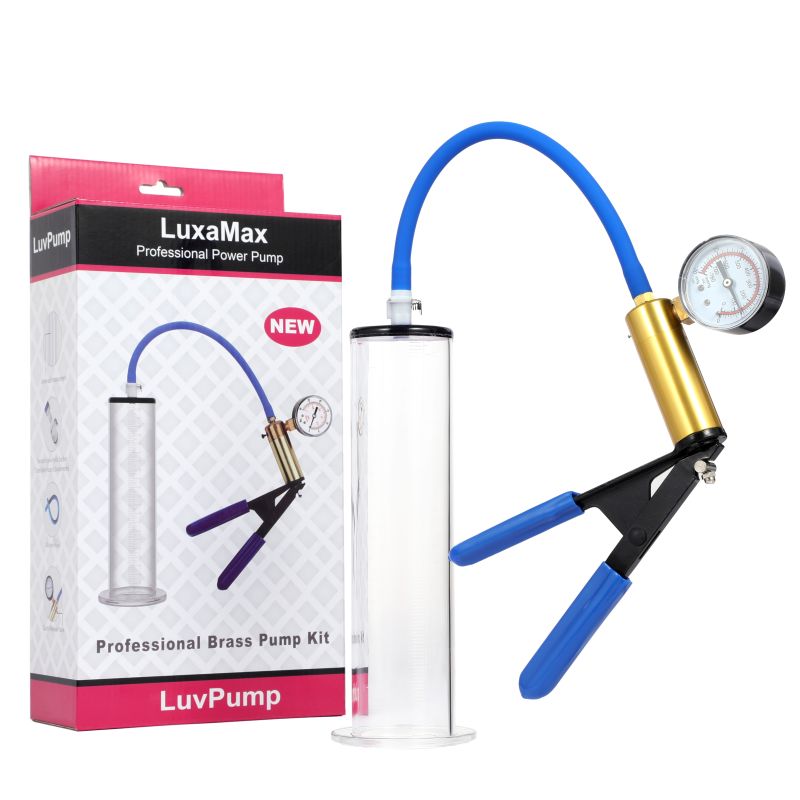 LuxaMax Brass Handle Penis Pump Set w Gauge - Image 4