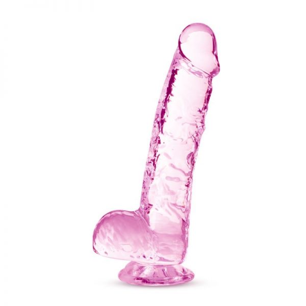 Naturally Yours 6" Crystaline Dildo Rose - Image 2