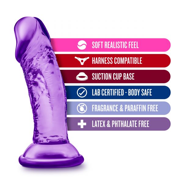 B Yours Sweet N Small  Dildo with Suction Cup 4in Purple - Image 6