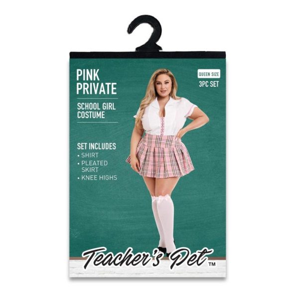 3 Pc Pink Private School Girl Costume - Image 3