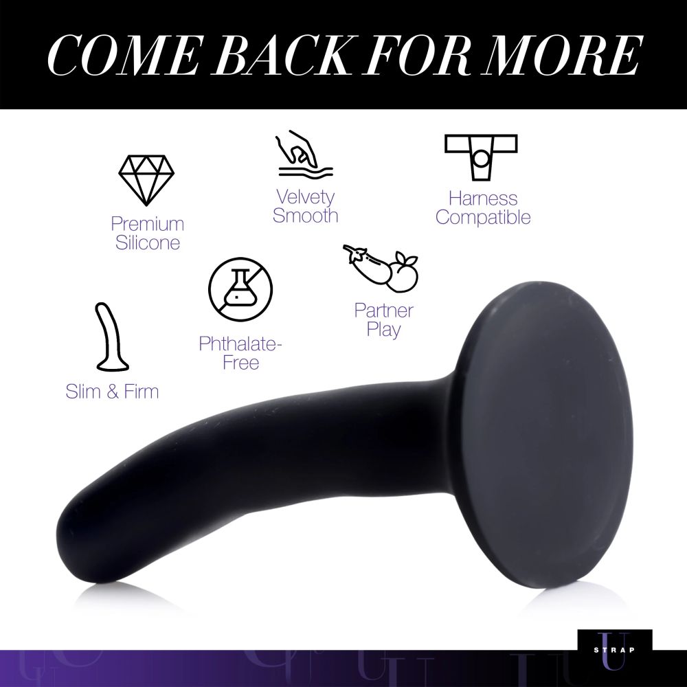 Black Silicone Strap-On Dildo Small - Image 6