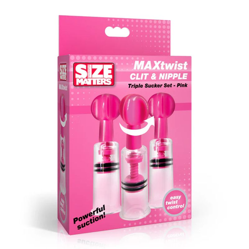 MAXtwist Clit Nipple Sucker Set 3 Pc Pink - Image 2