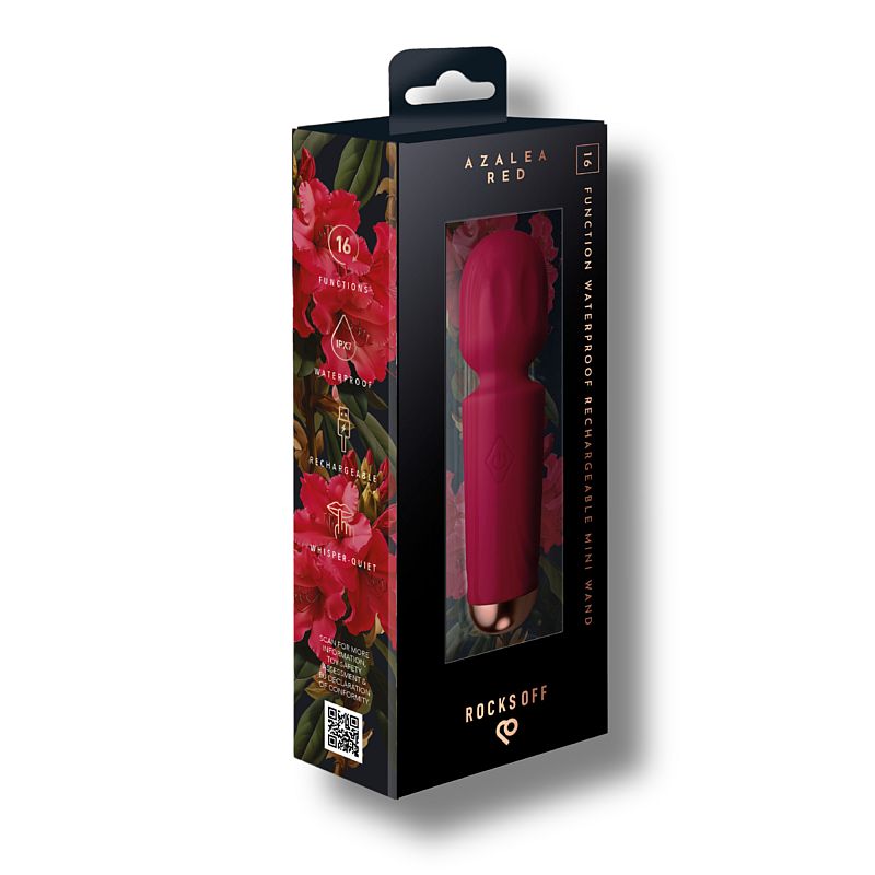 Rechargeable 16 Mode Silicone Mini Wand Azalea Red - Image 2